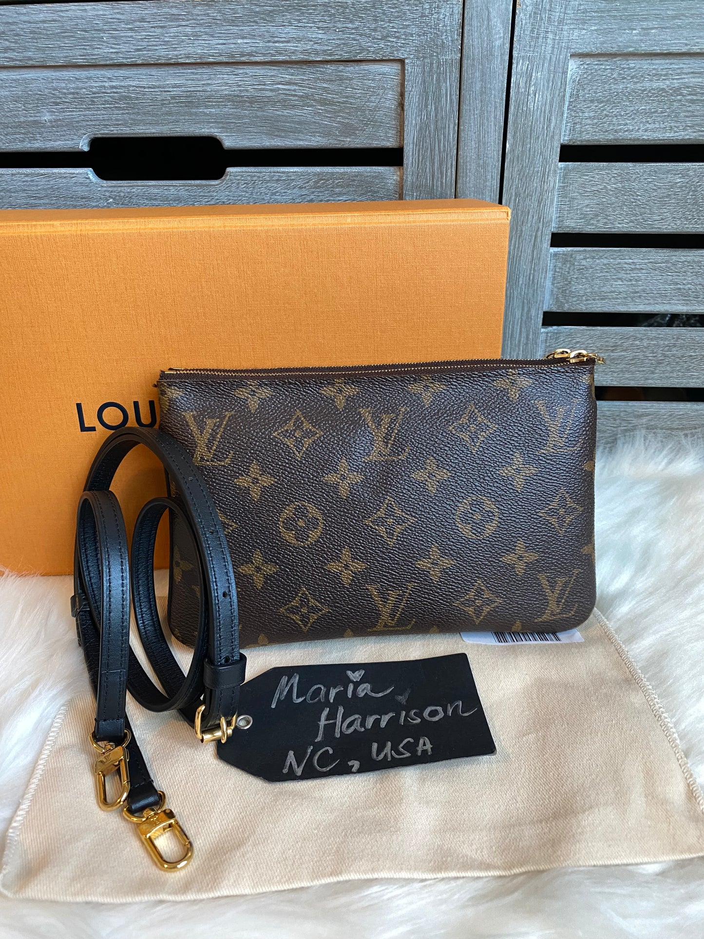 Louis Vuitton Double Zip Pochette Mono Reverse