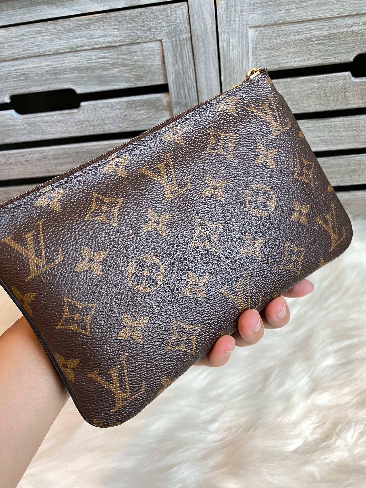 Louis Vuitton Double Zip Pochette Mono Reverse