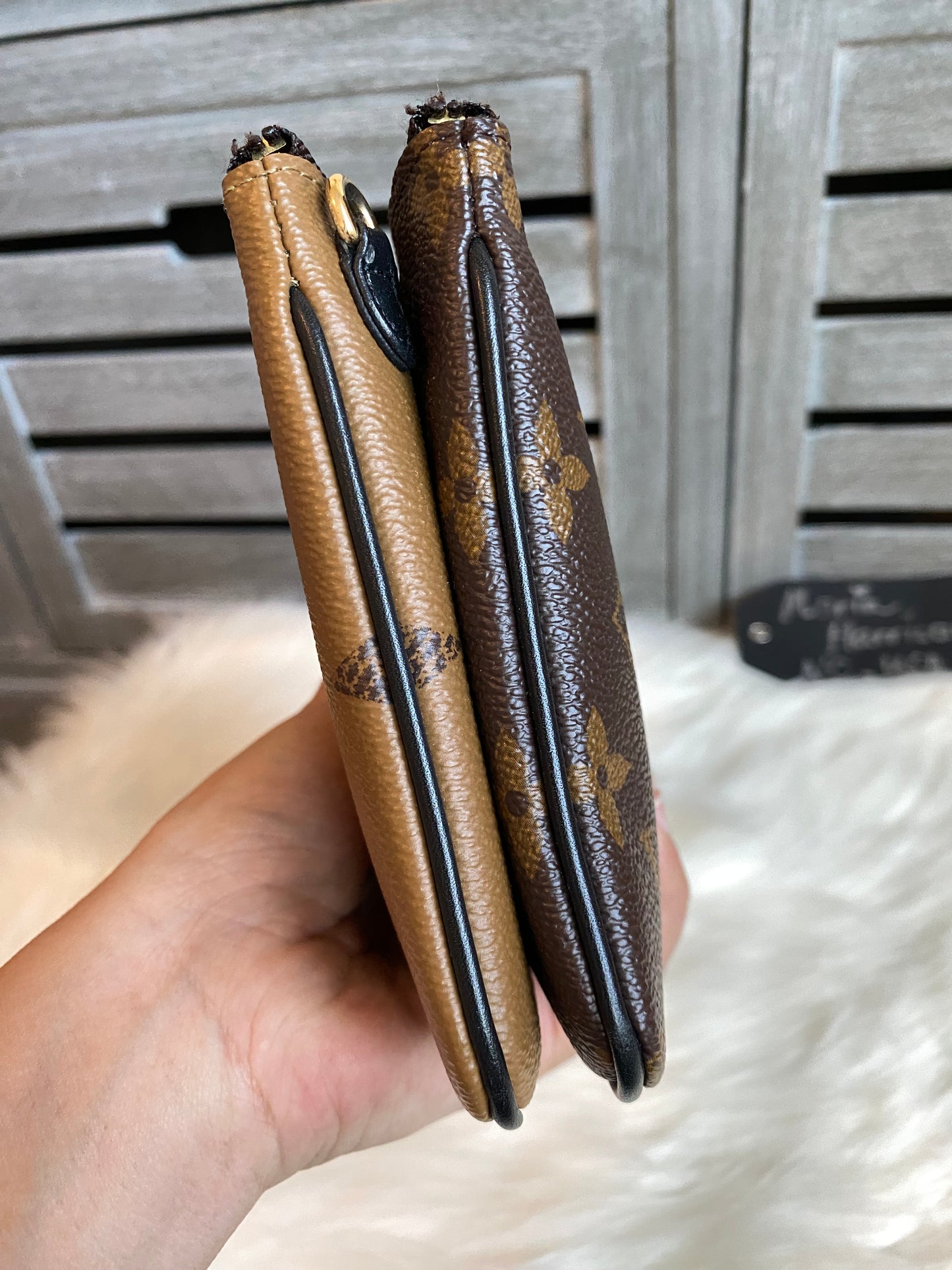 Louis Vuitton Double Zip Pochette Mono Reverse