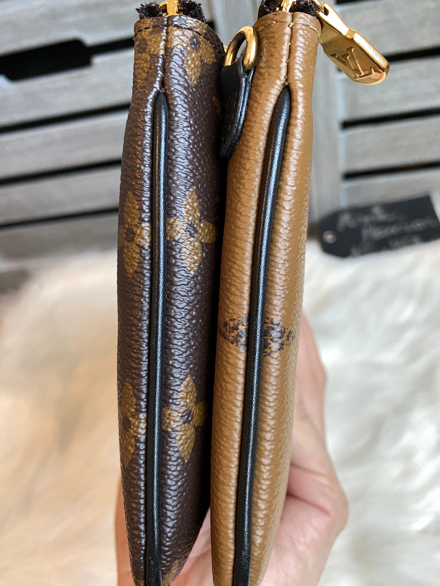 Louis Vuitton Double Zip Pochette Mono Reverse