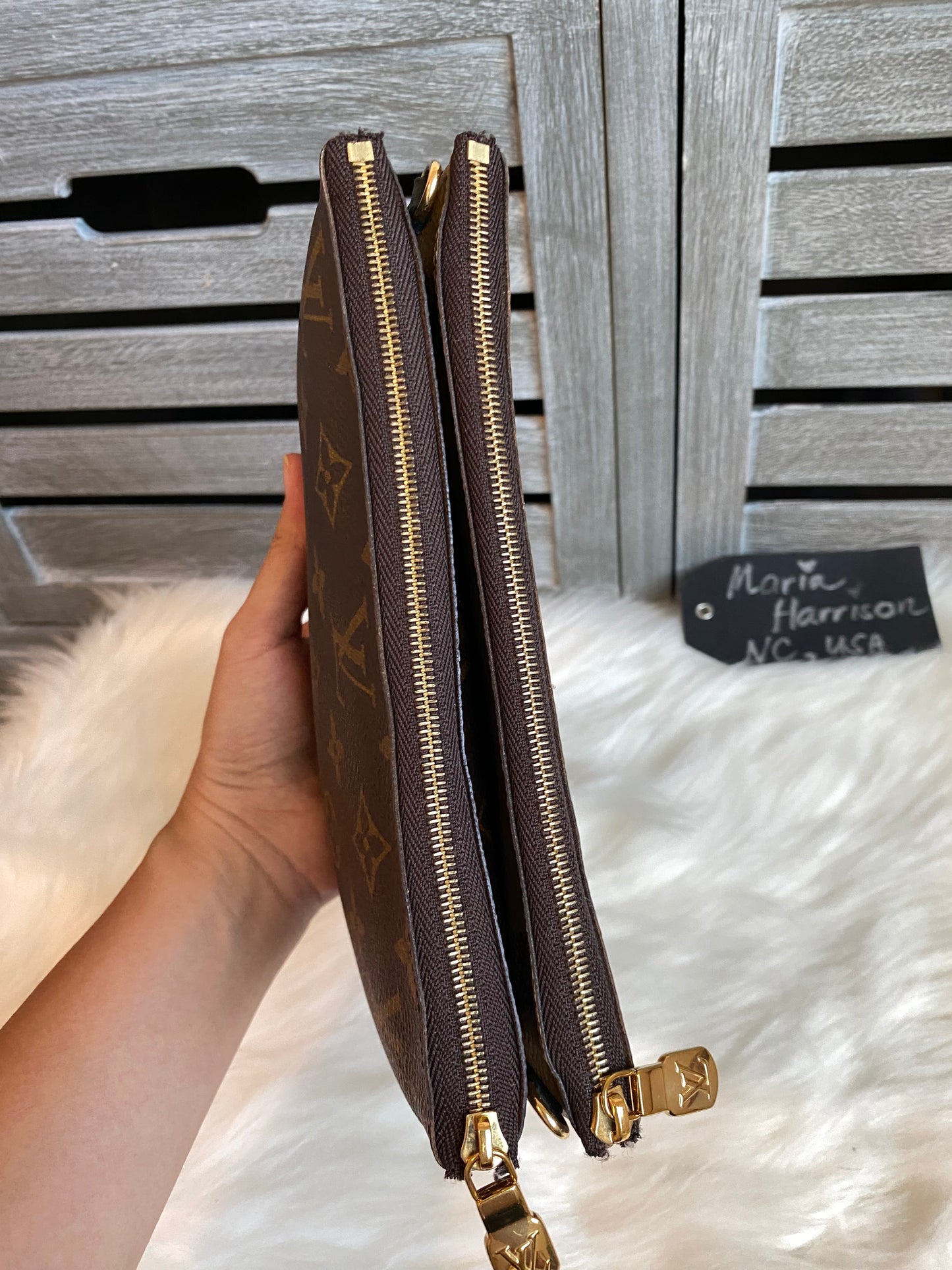 Louis Vuitton Double Zip Pochette Mono Reverse