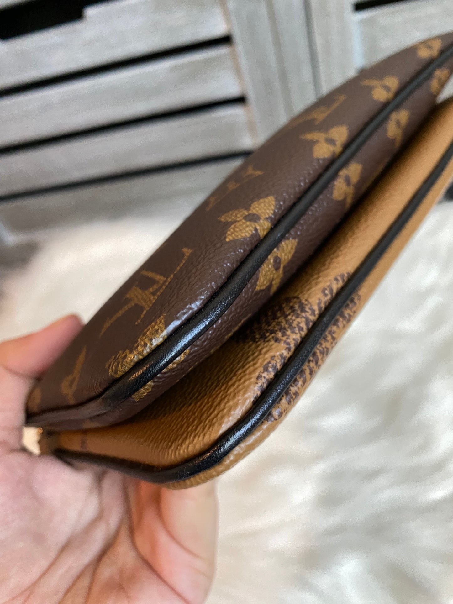 Louis Vuitton Double Zip Pochette Mono Reverse