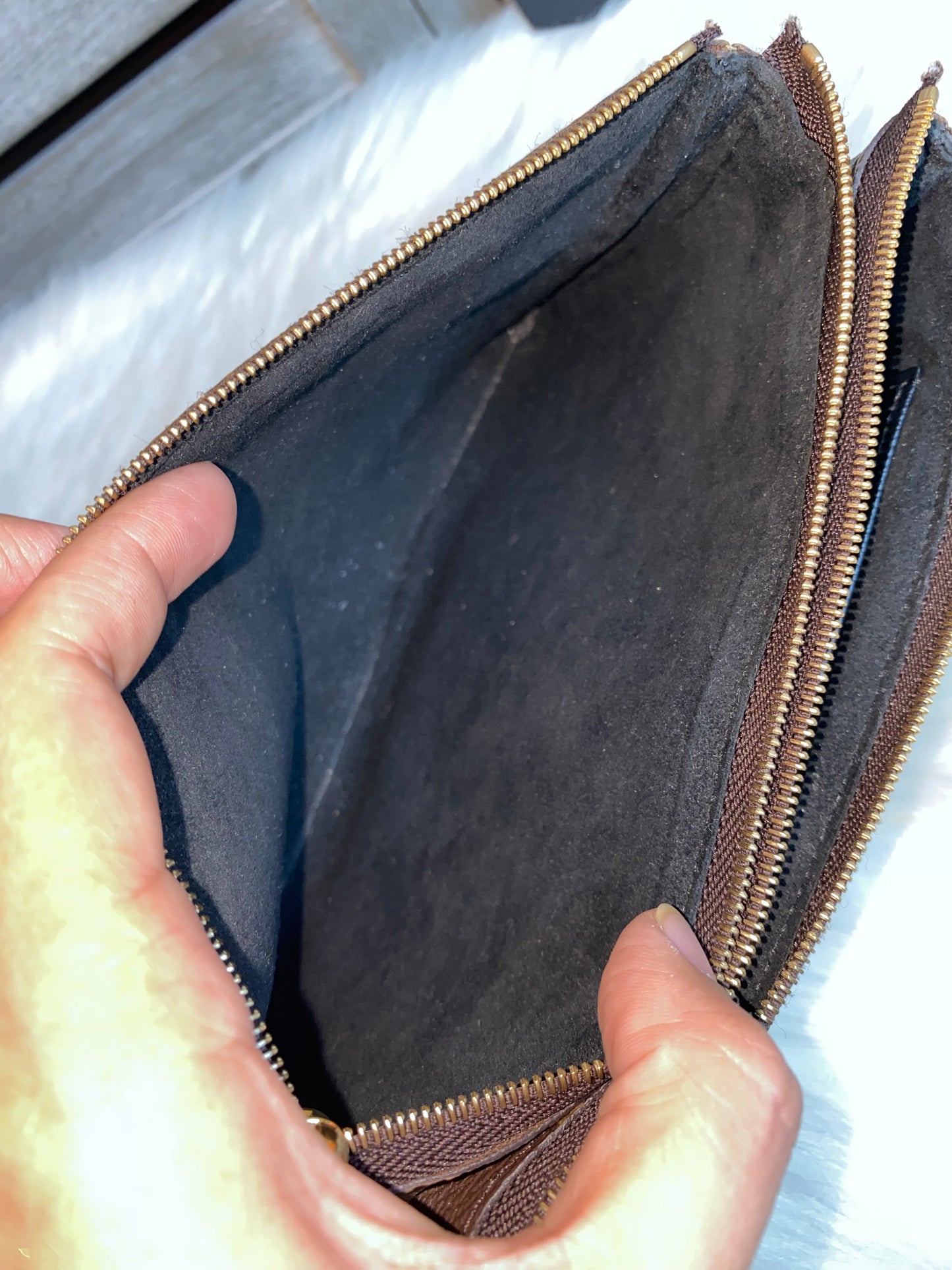 Louis Vuitton Double Zip Pochette Mono Reverse
