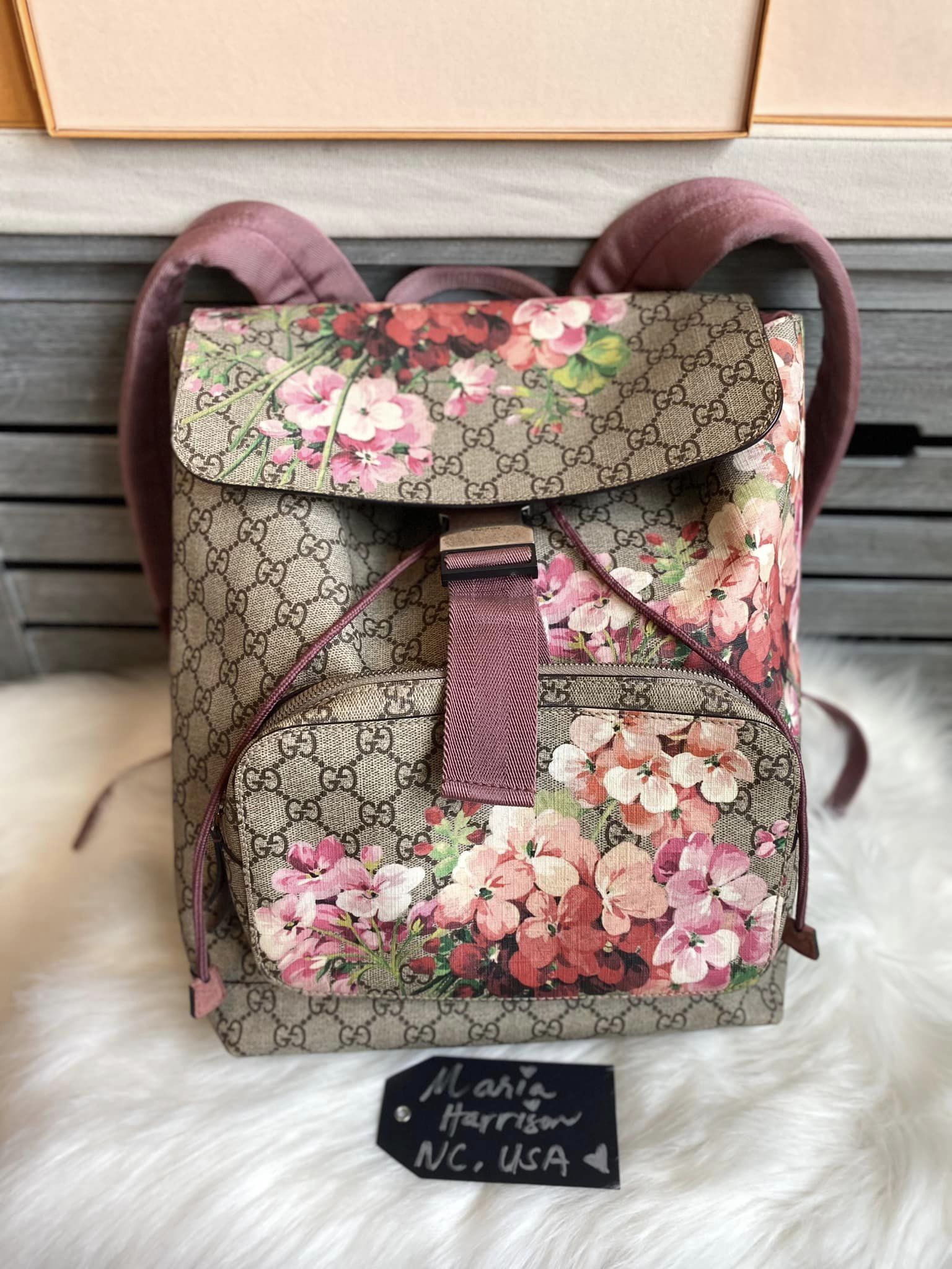 Gucci GG Supreme Blooms Backpack Queen City s Luxe Boutique LLC