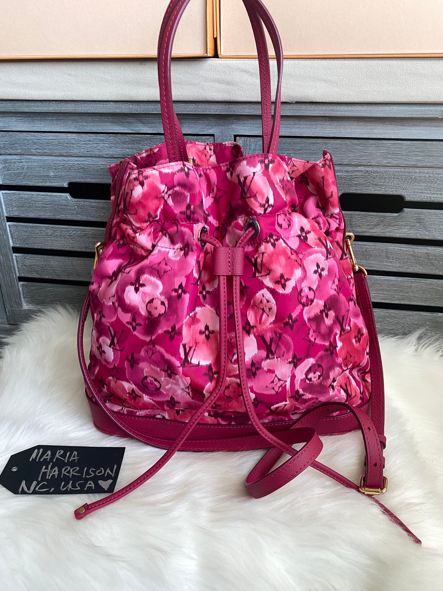 Louis Vuitton Limited Edition Indian Rose Monogram Ikat Floral Nylon Noefull Bag