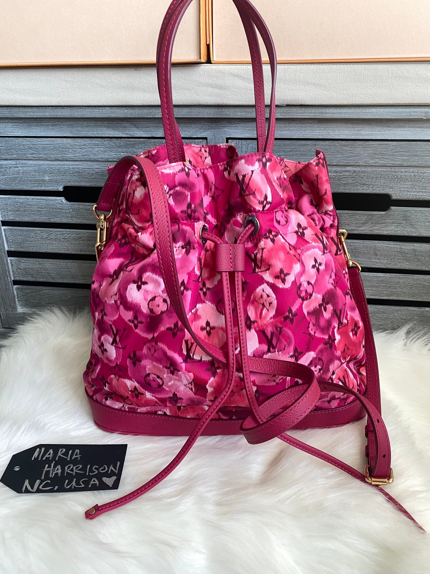 Louis Vuitton Limited Edition Indian Rose Monogram Ikat Floral Nylon Noefull Bag