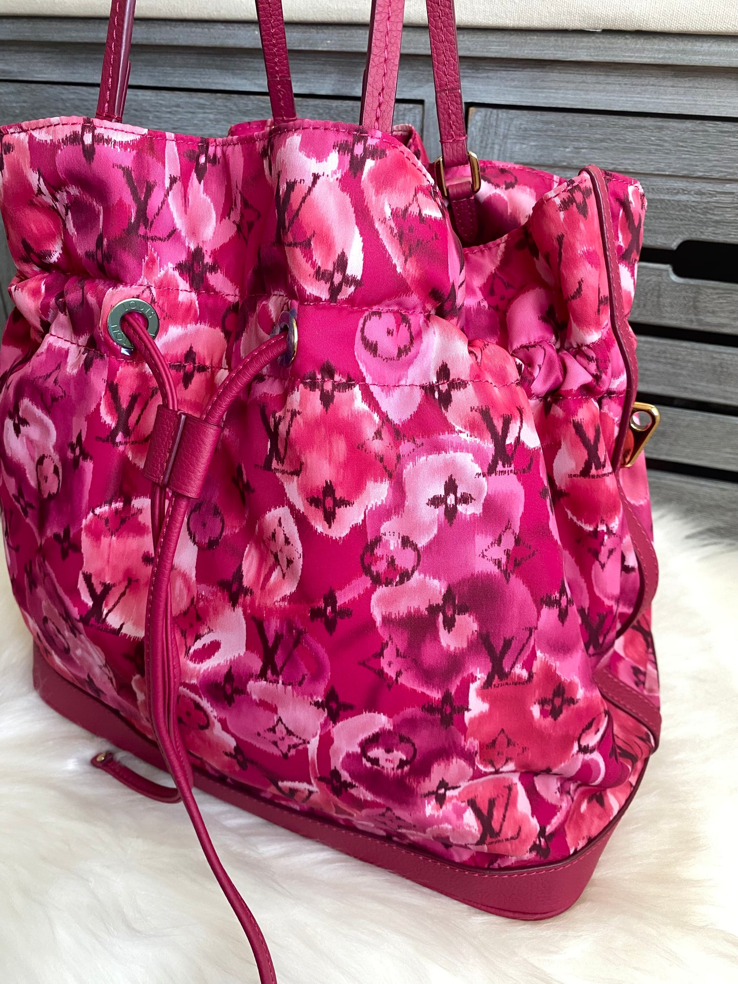 Louis Vuitton Limited Edition Indian Rose Monogram Ikat Floral Nylon Noefull Bag
