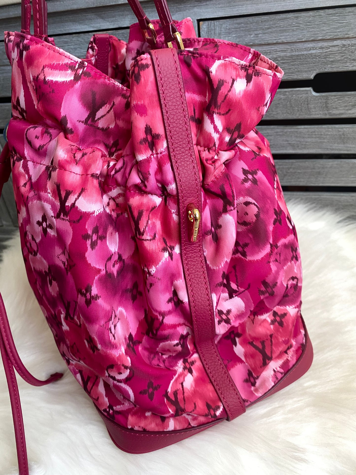 Louis Vuitton Limited Edition Indian Rose Monogram Ikat Floral Nylon Noefull Bag