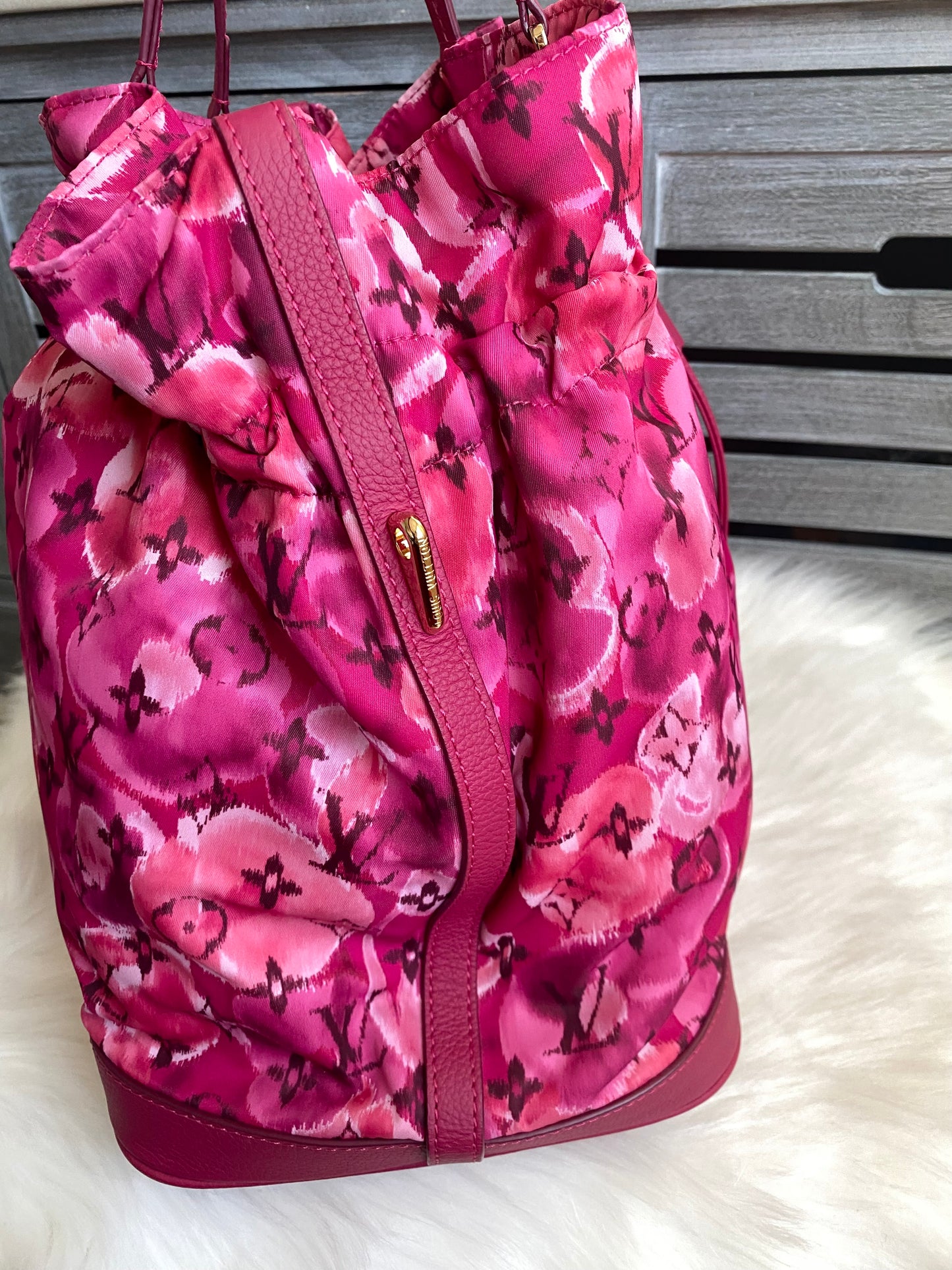 Louis Vuitton Limited Edition Indian Rose Monogram Ikat Floral Nylon Noefull Bag