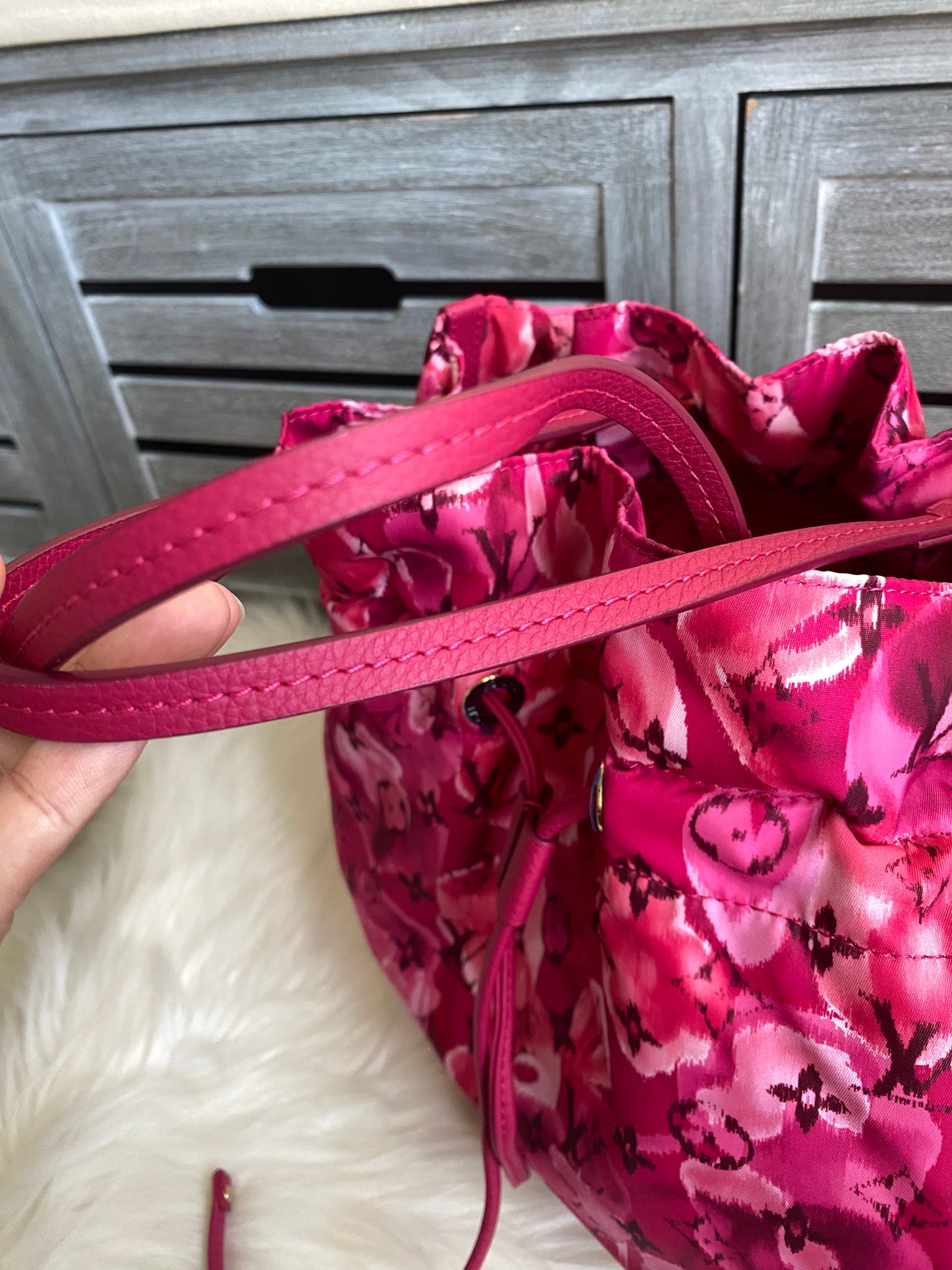 Louis Vuitton Limited Edition Indian Rose Monogram Ikat Floral Nylon Noefull Bag
