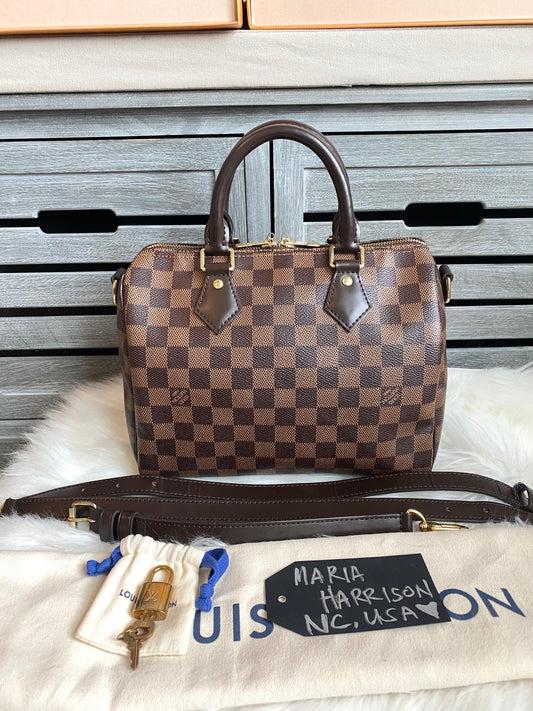 Louis Vuitton Speedy 25 Bandouliere Damier Ebene