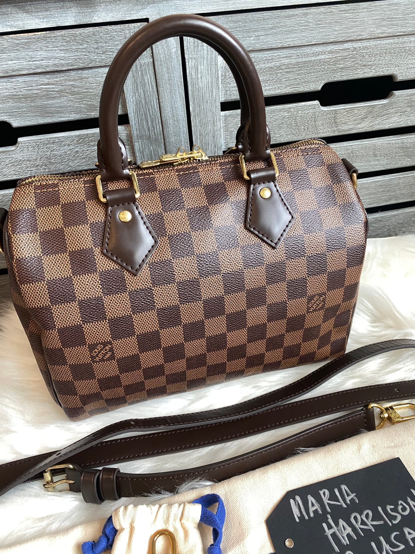 Louis Vuitton Speedy 25 Bandouliere Damier Ebene