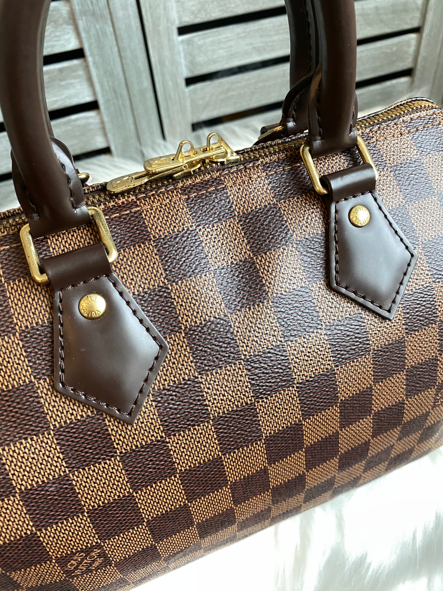 Louis Vuitton Speedy 25 Bandouliere Damier Ebene