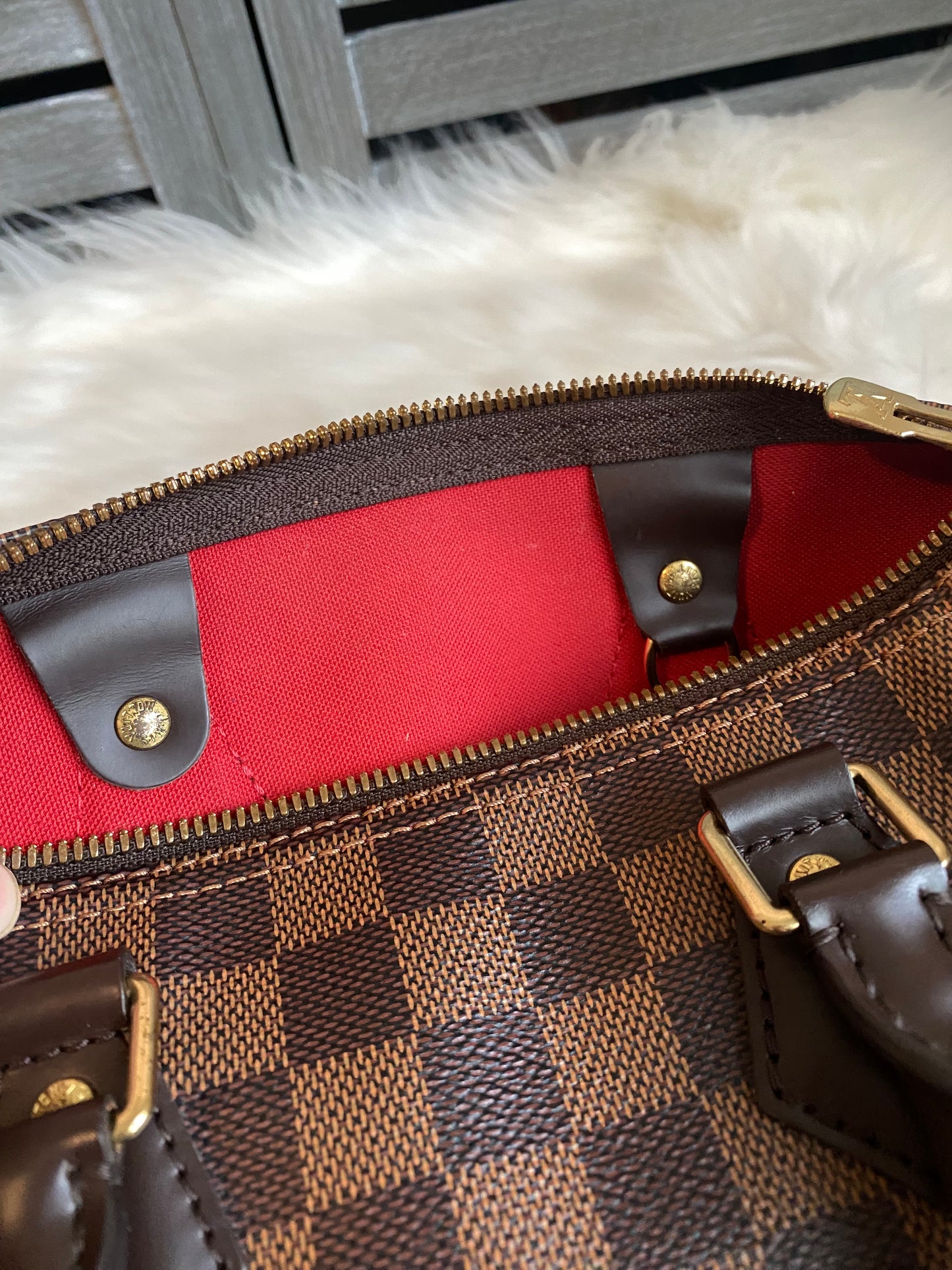 Louis Vuitton Speedy 25 Bandouliere Damier Ebene