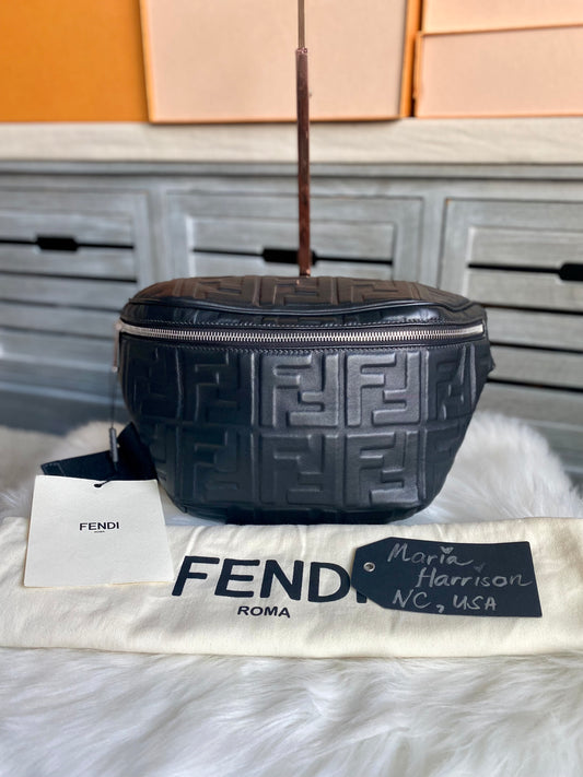 Fendi Napa FF 1974 Embossed Bumbag Black