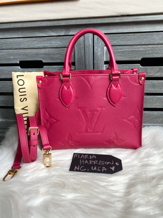 Louis Vuitton OnTheGo PM Freesia Pink Empreinte Leather