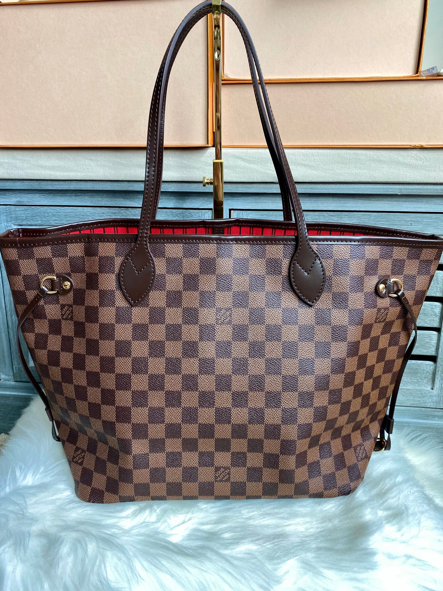 Louis Vuitton Neverfull MM With Pouch Damier Ebene