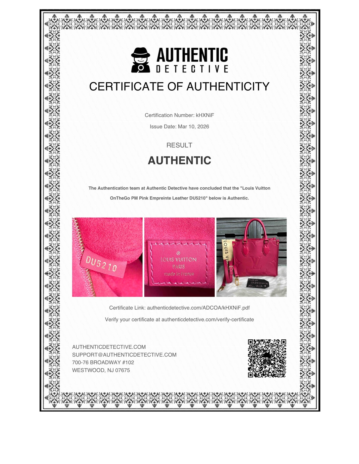 Louis Vuitton OnTheGo PM Freesia Pink Empreinte Leather
