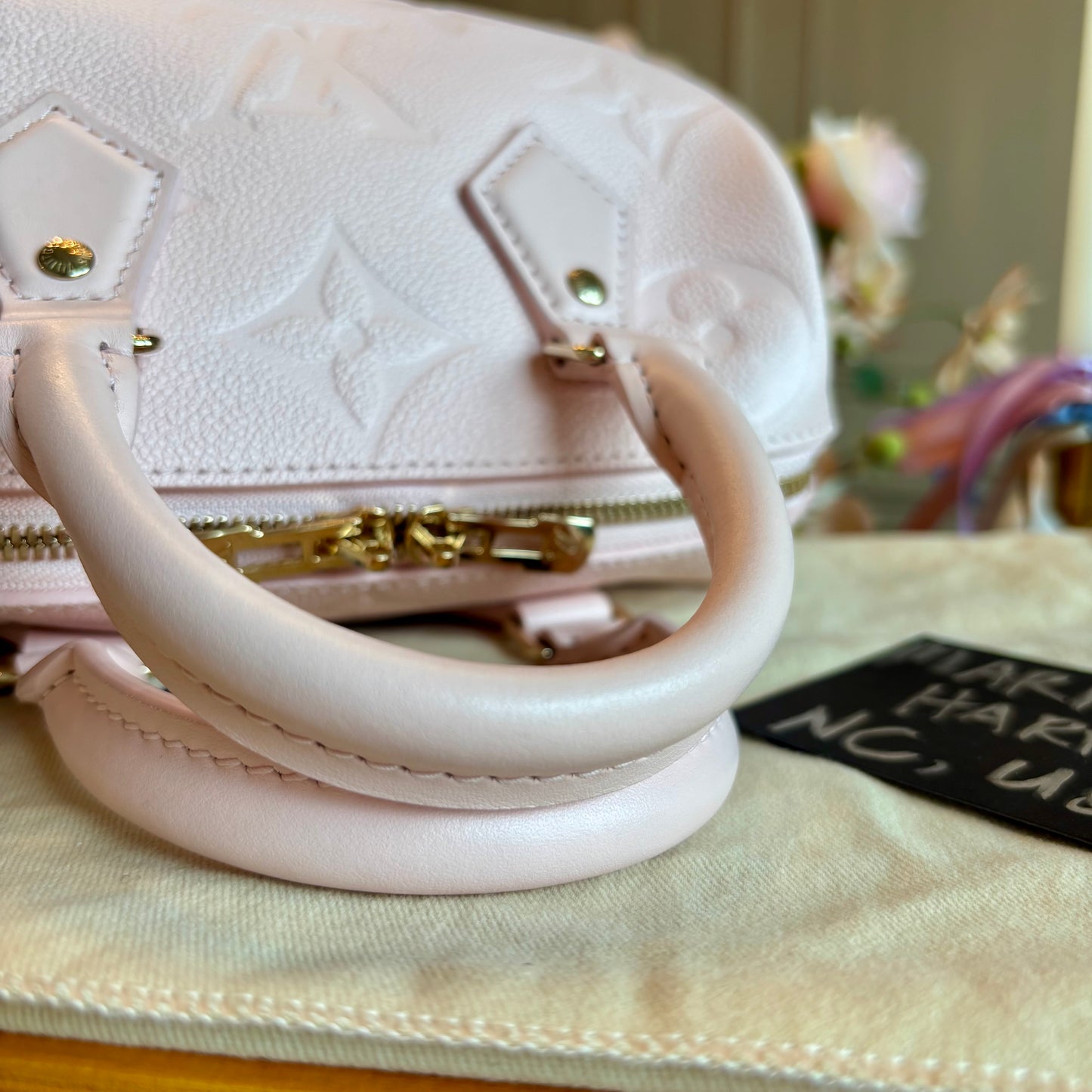 Louis Vuitton Speedy 20 Bandouliere Pink Opale Empreinte Leather