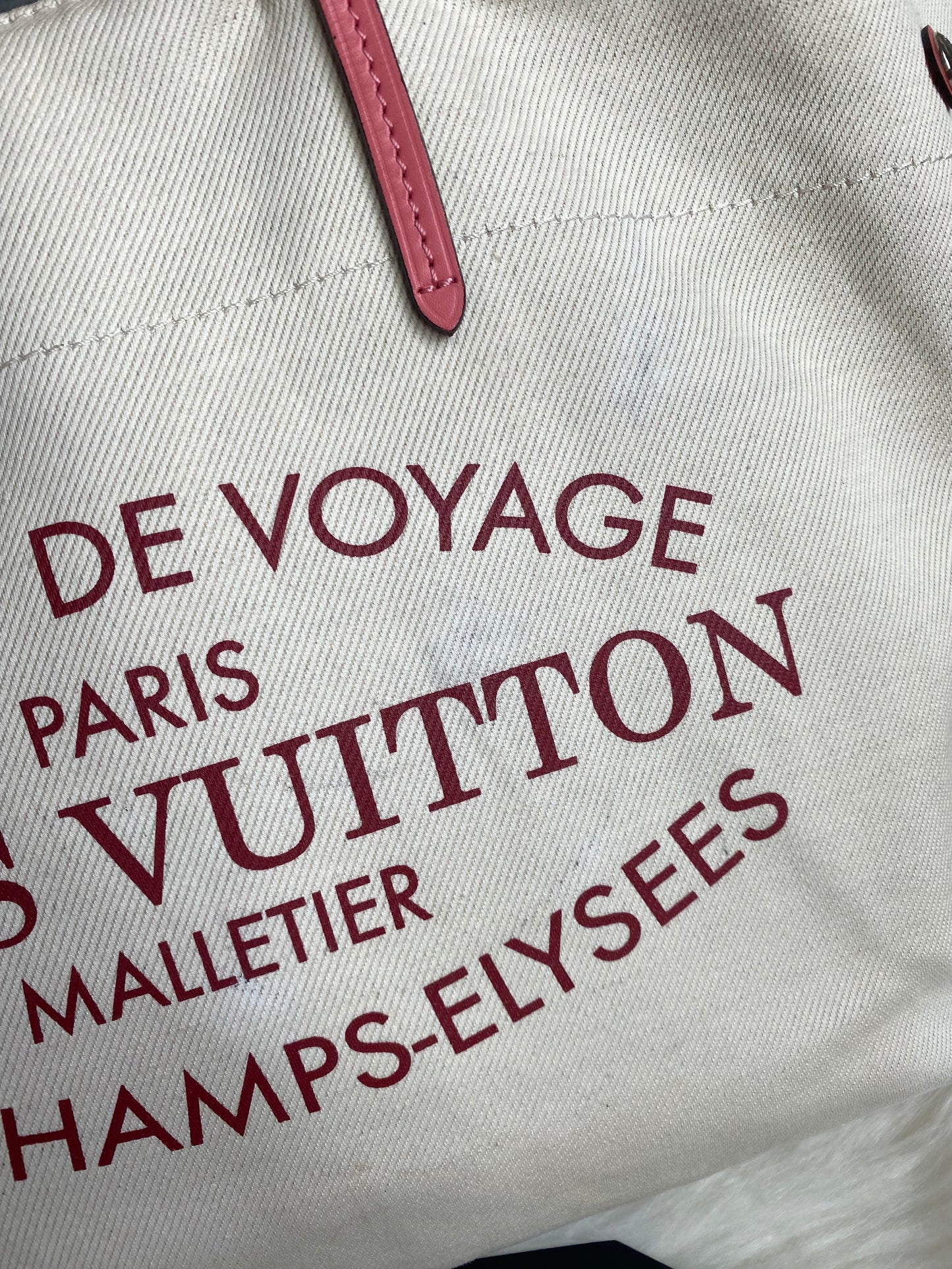 Louis Vuitton Limited Edition Corail Cotton Articles De Voyage Cabas MM Tote Bag