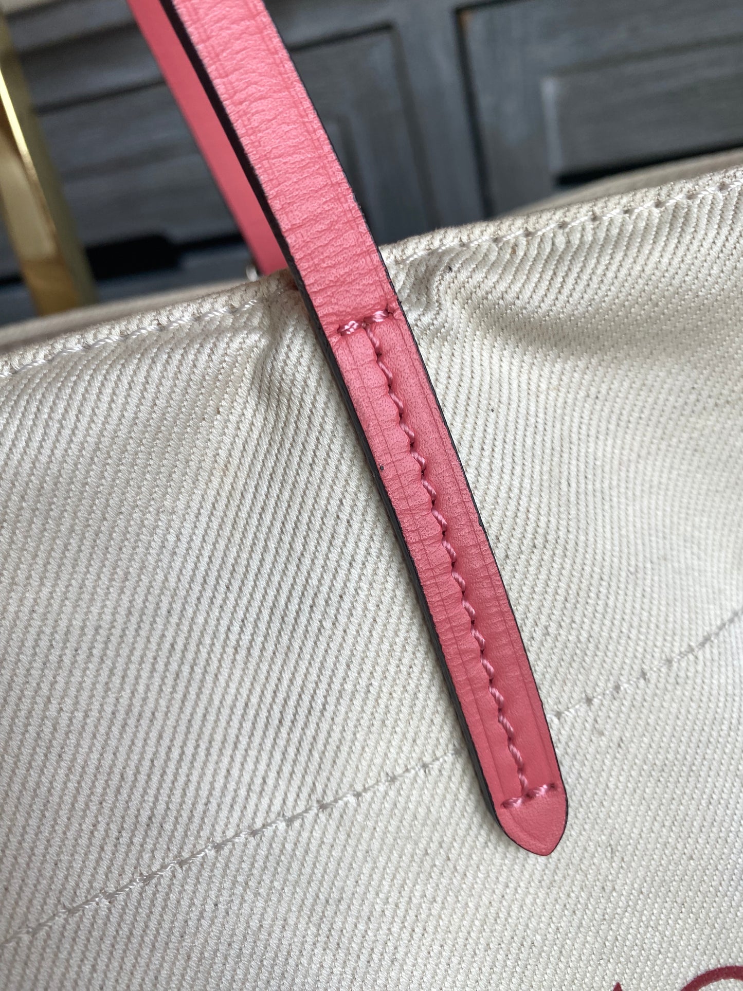 Louis Vuitton Limited Edition Corail Cotton Articles De Voyage Cabas MM Tote Bag