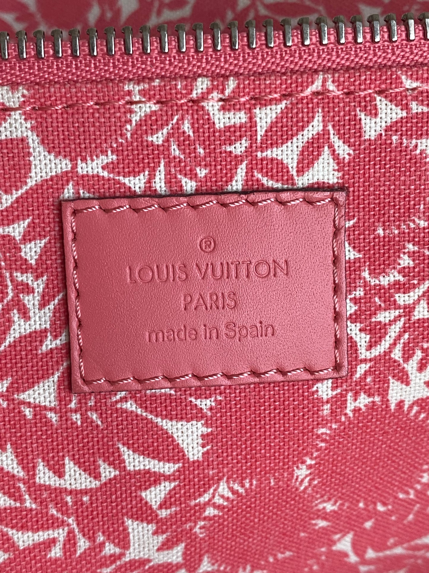 Louis Vuitton Limited Edition Corail Cotton Articles De Voyage Cabas MM Tote Bag