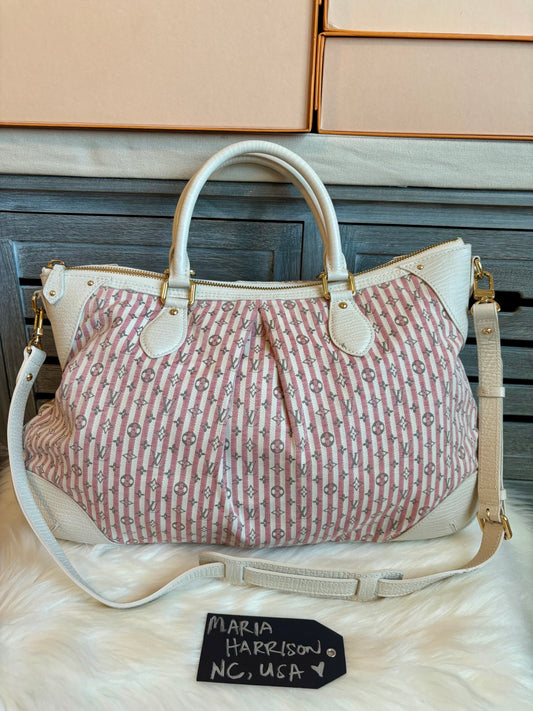 Louis Vuitton Pink/White Mini Lin Croisette Marina GM Bag