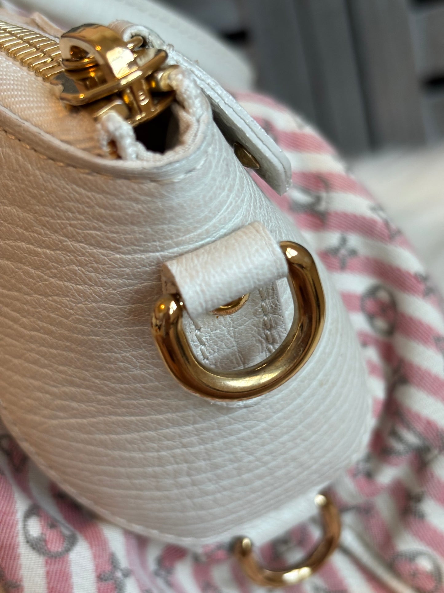 Louis Vuitton Pink/White Mini Lin Croisette Marina GM Bag