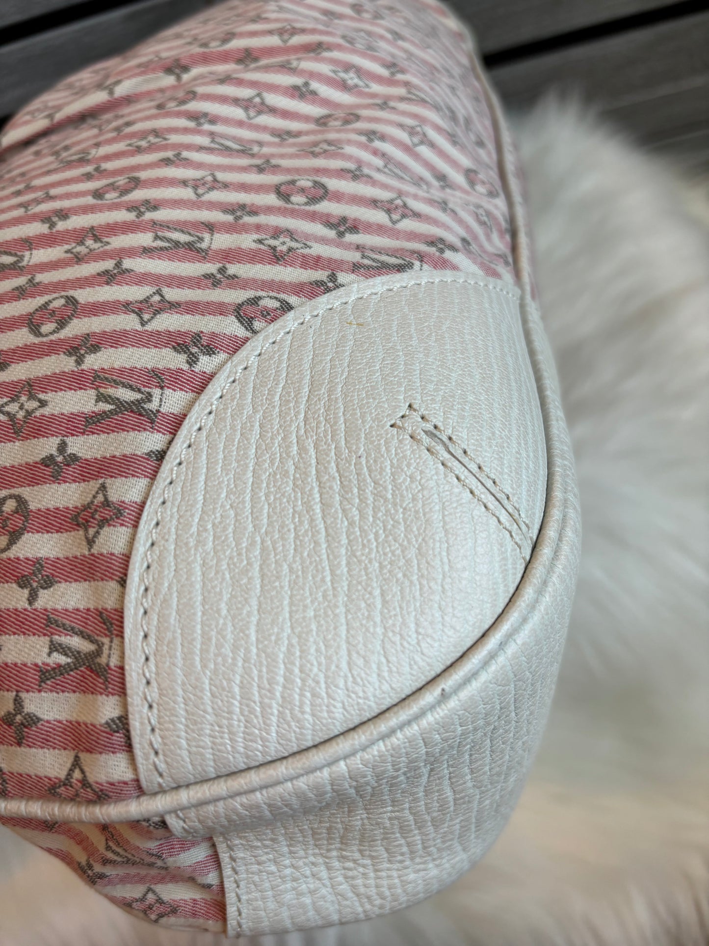 Louis Vuitton Pink/White Mini Lin Croisette Marina GM Bag