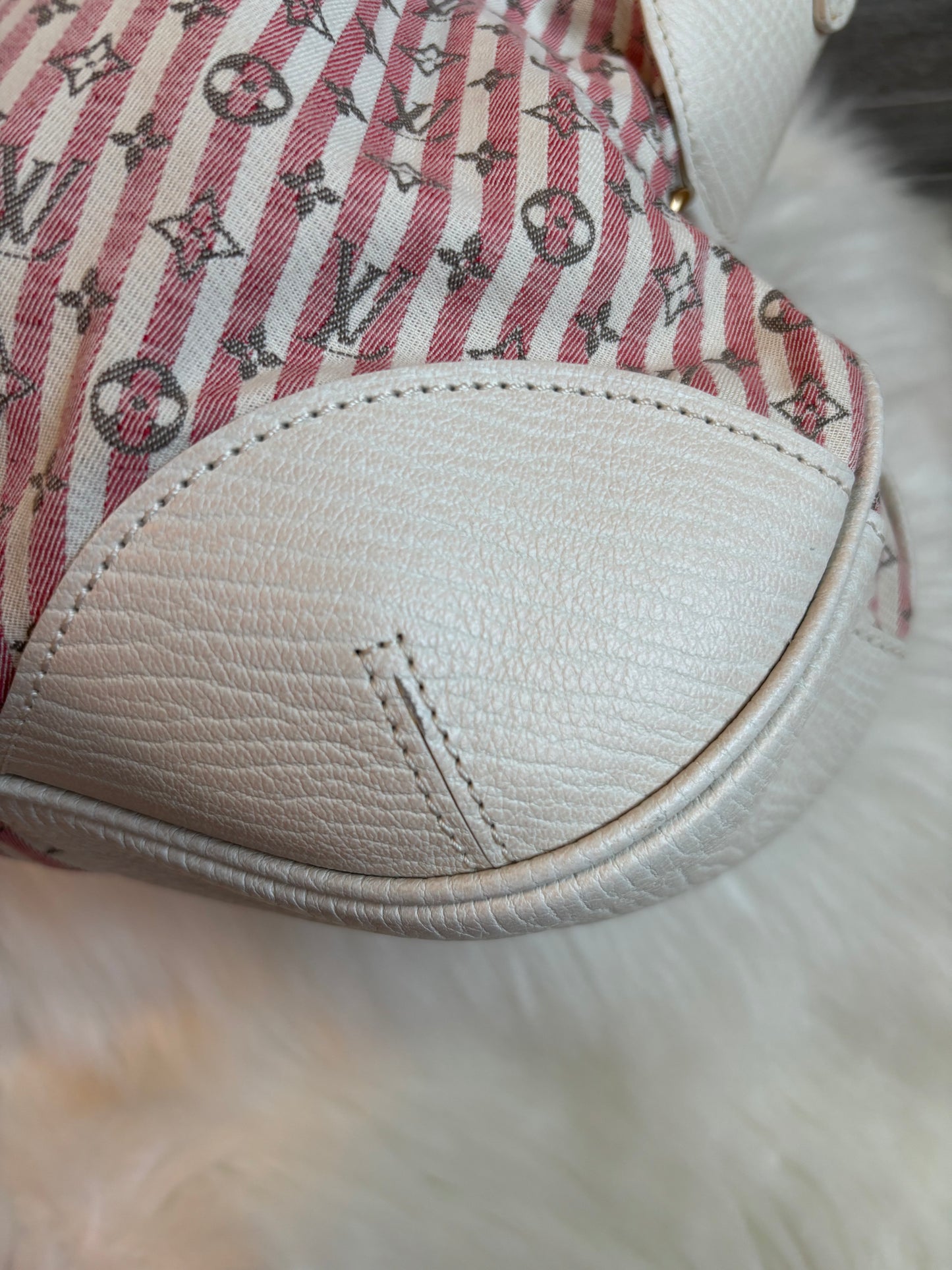 Louis Vuitton Pink/White Mini Lin Croisette Marina GM Bag