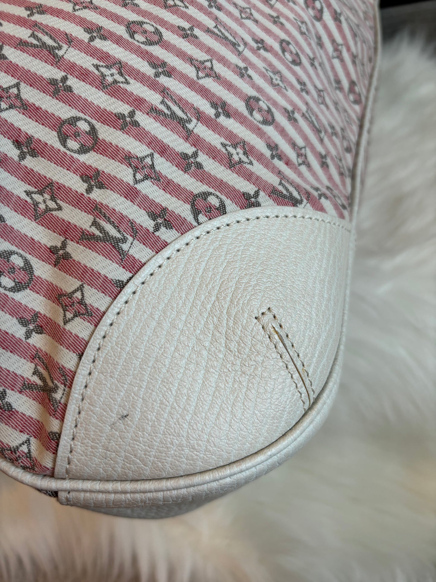 Louis Vuitton Pink/White Mini Lin Croisette Marina GM Bag