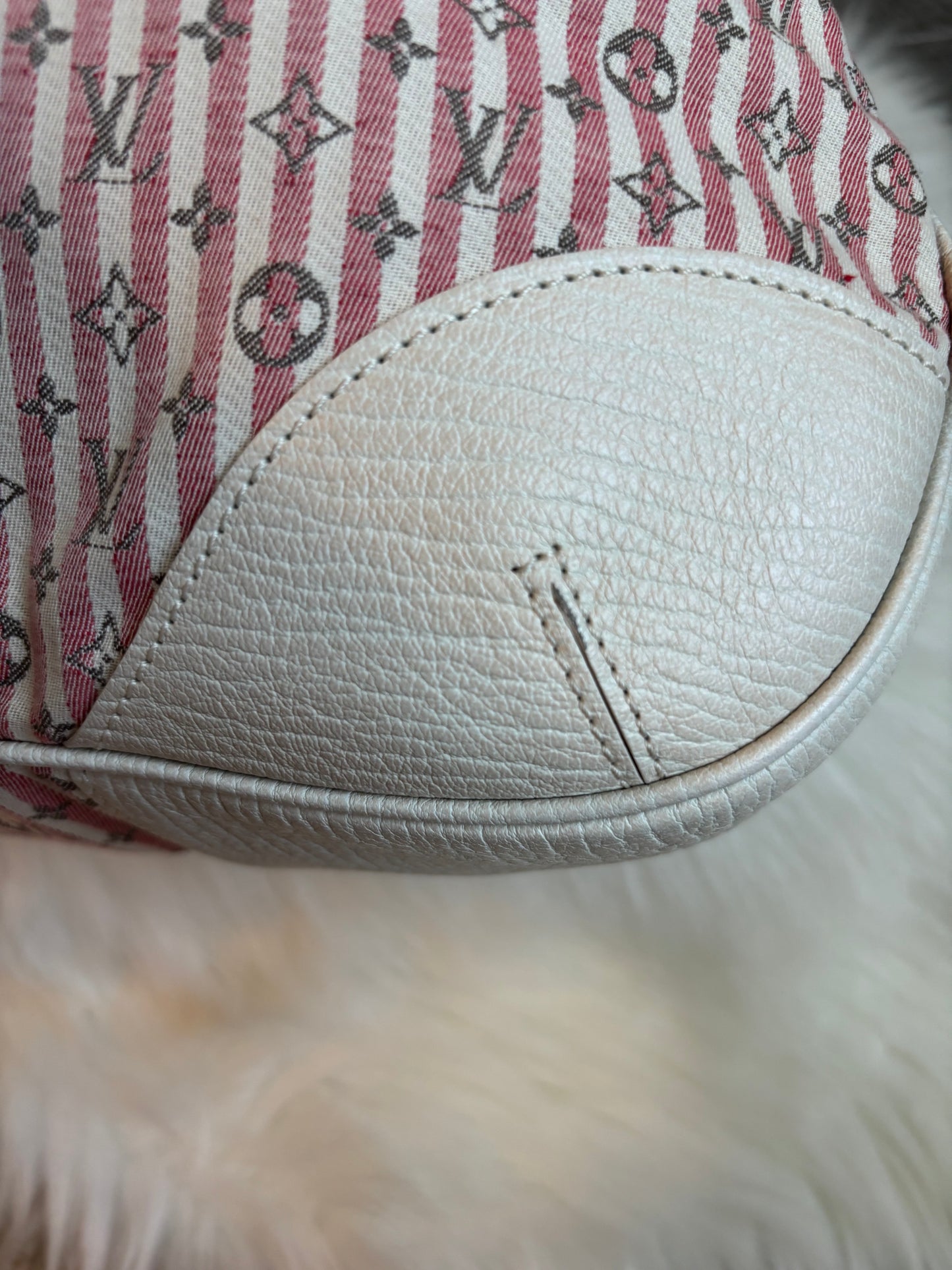 Louis Vuitton Pink/White Mini Lin Croisette Marina GM Bag
