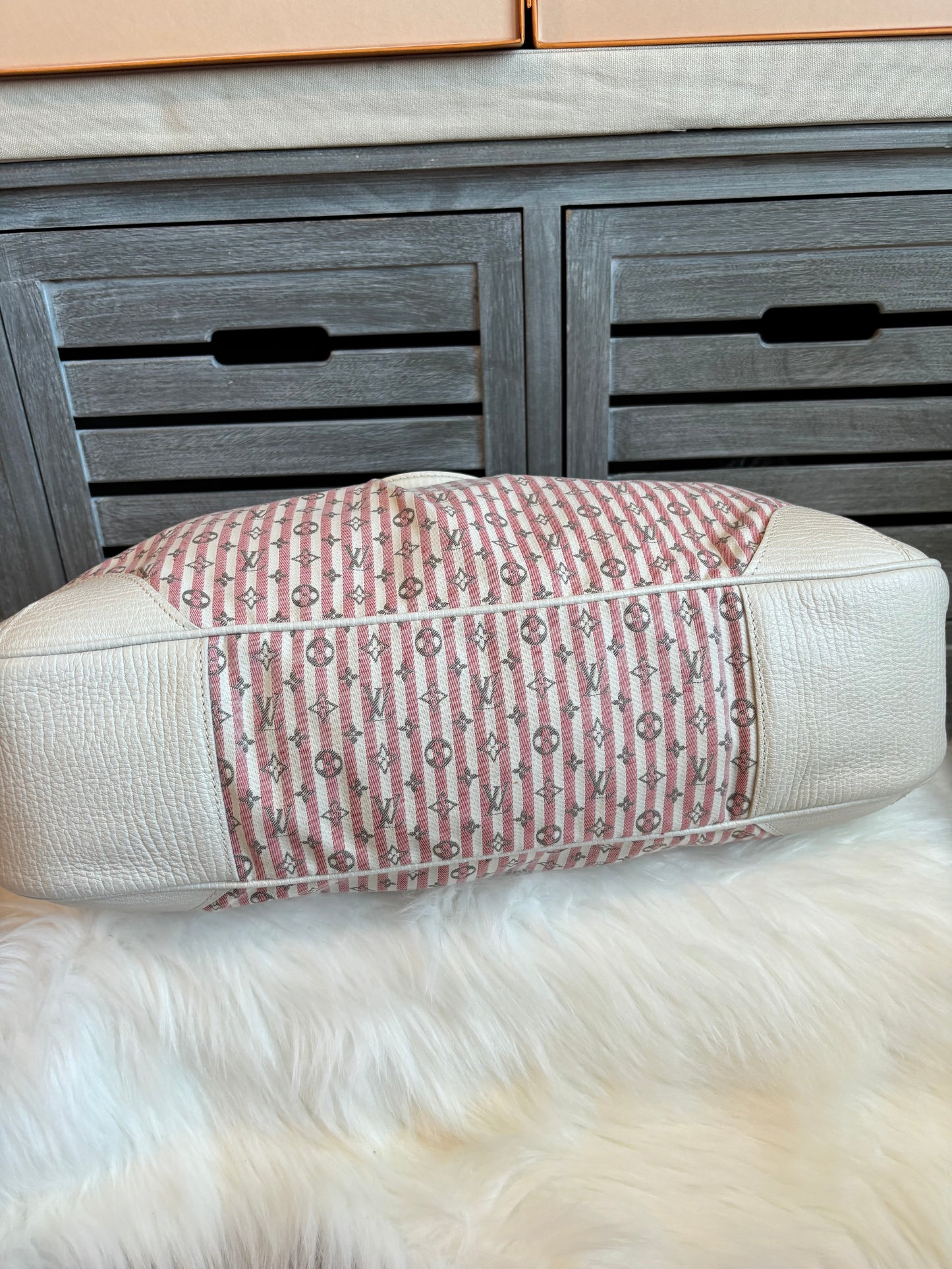 Louis Vuitton Pink/White Mini Lin Croisette Marina GM Bag