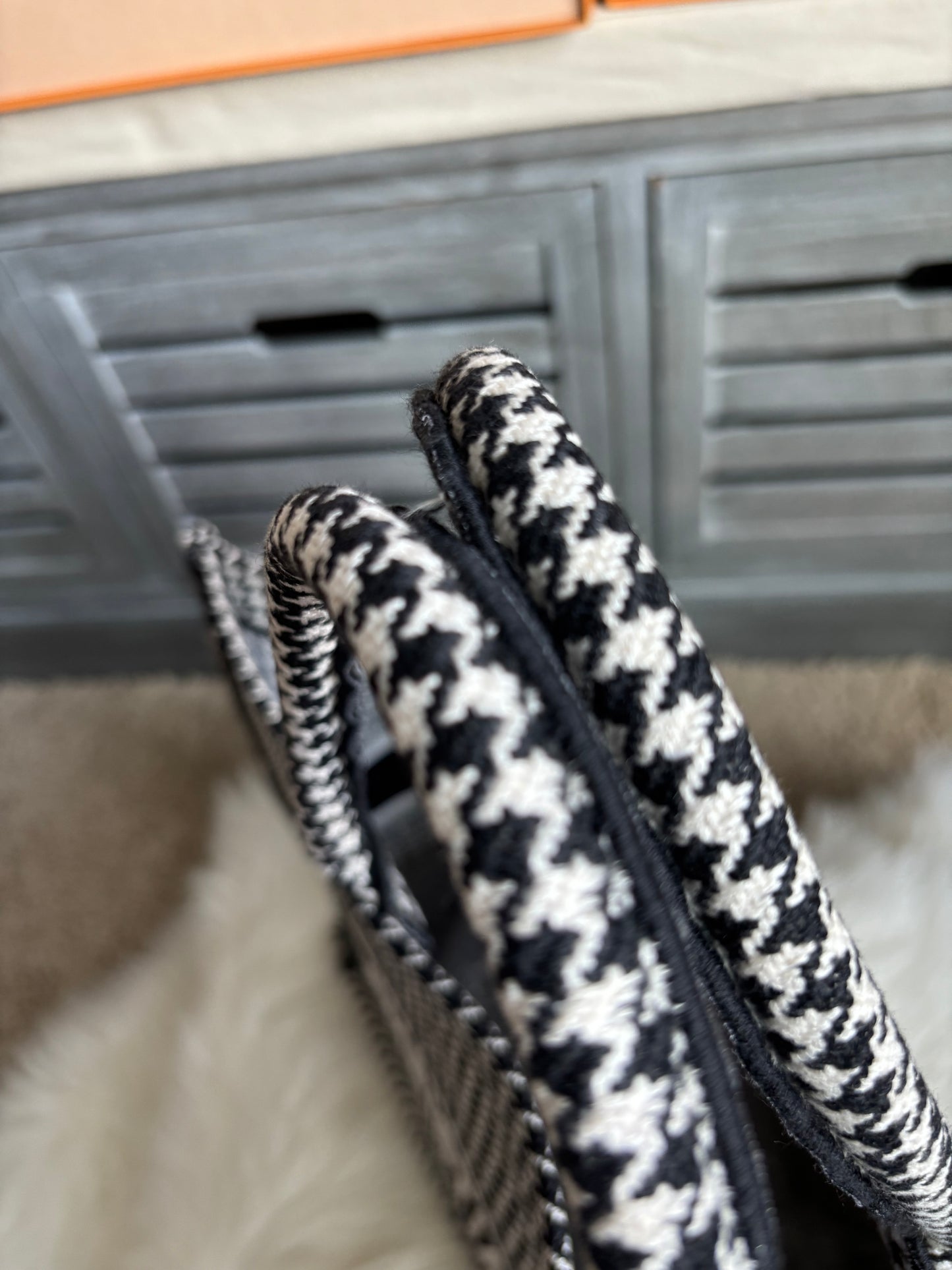 Christian Dior Houndstooth Large Booke Tote
