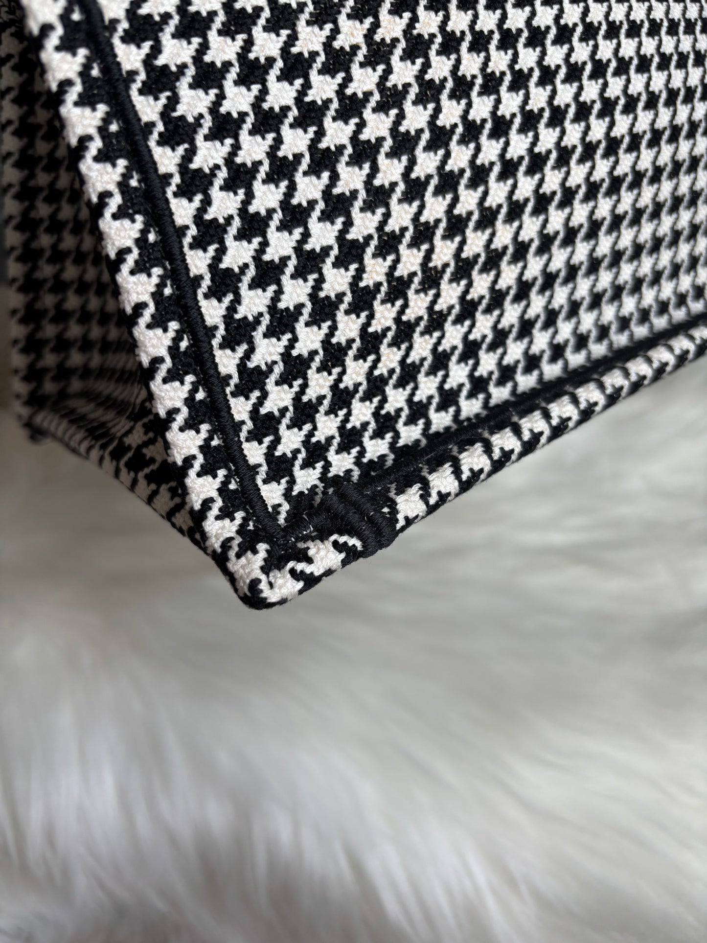 Christian Dior Houndstooth Large Booke Tote
