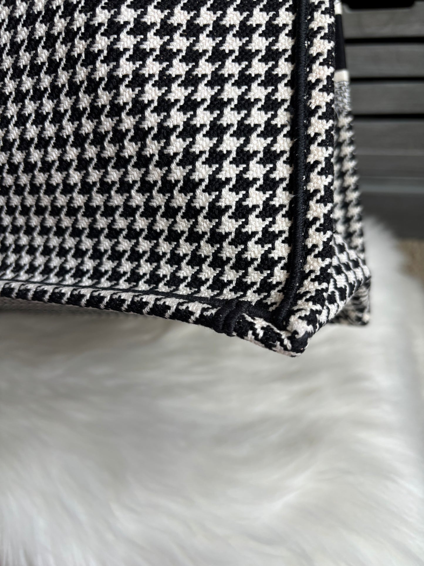 Christian Dior Houndstooth Large Booke Tote