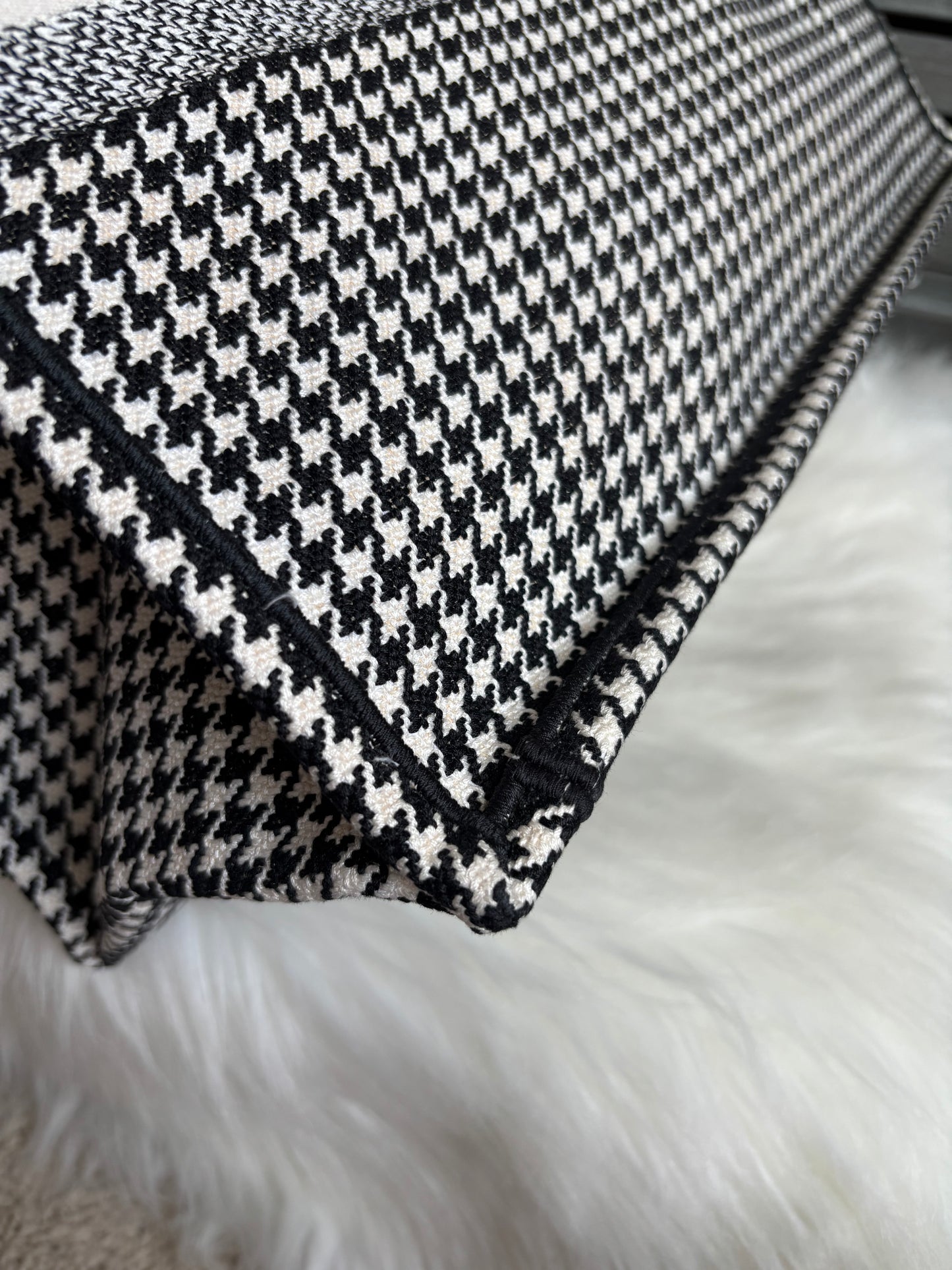 Christian Dior Houndstooth Large Booke Tote