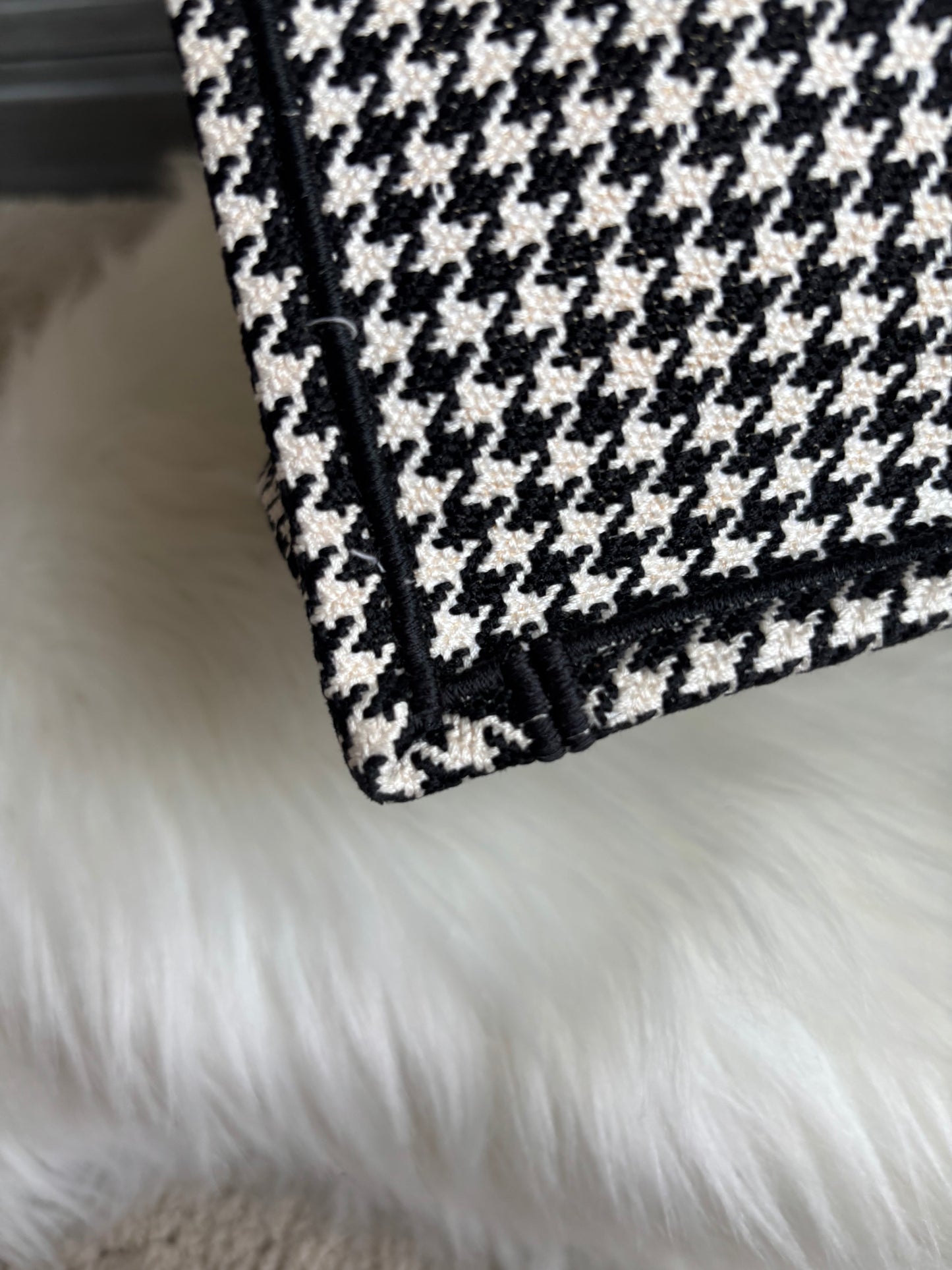 Christian Dior Houndstooth Large Booke Tote
