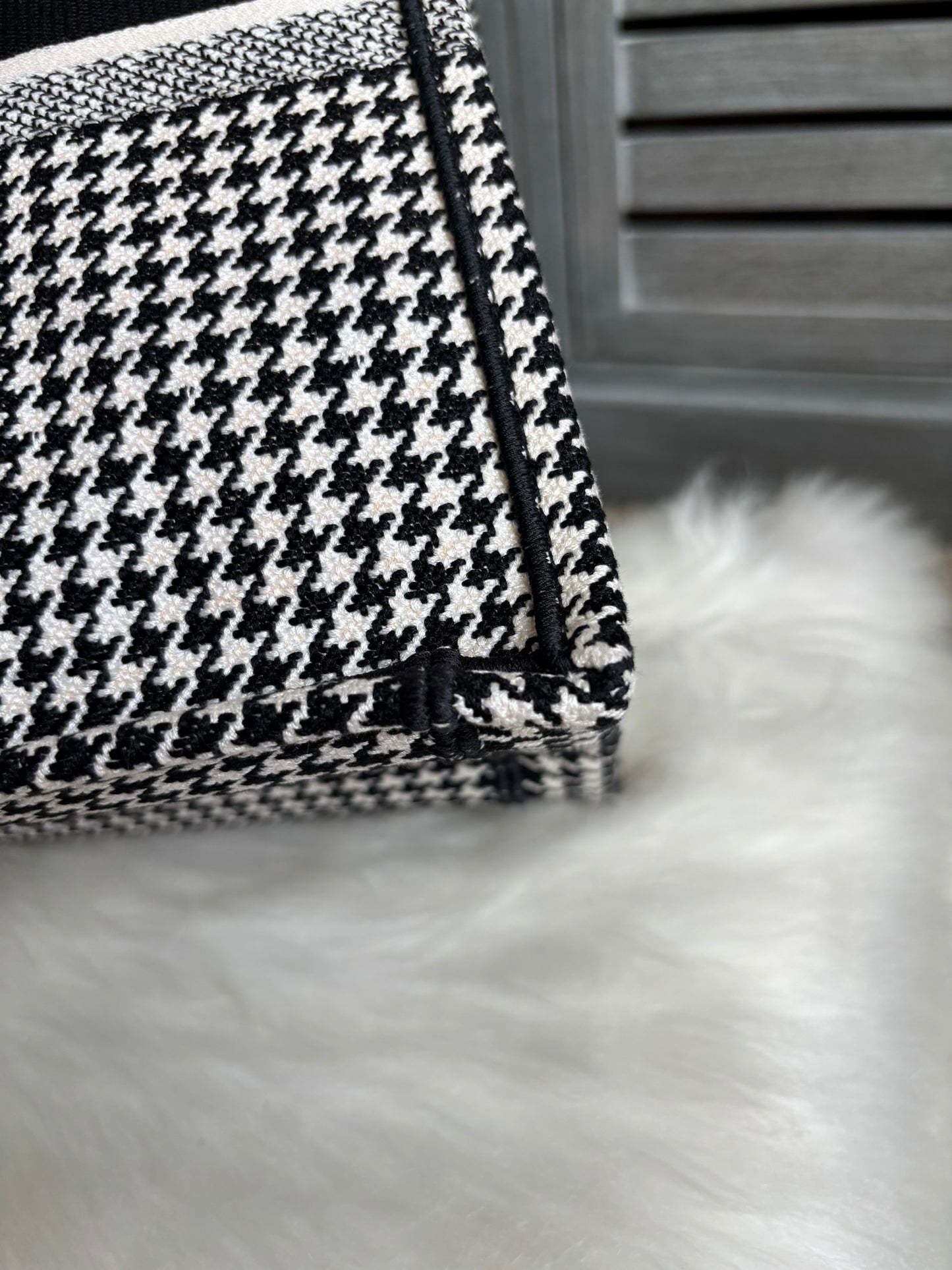 Christian Dior Houndstooth Large Booke Tote