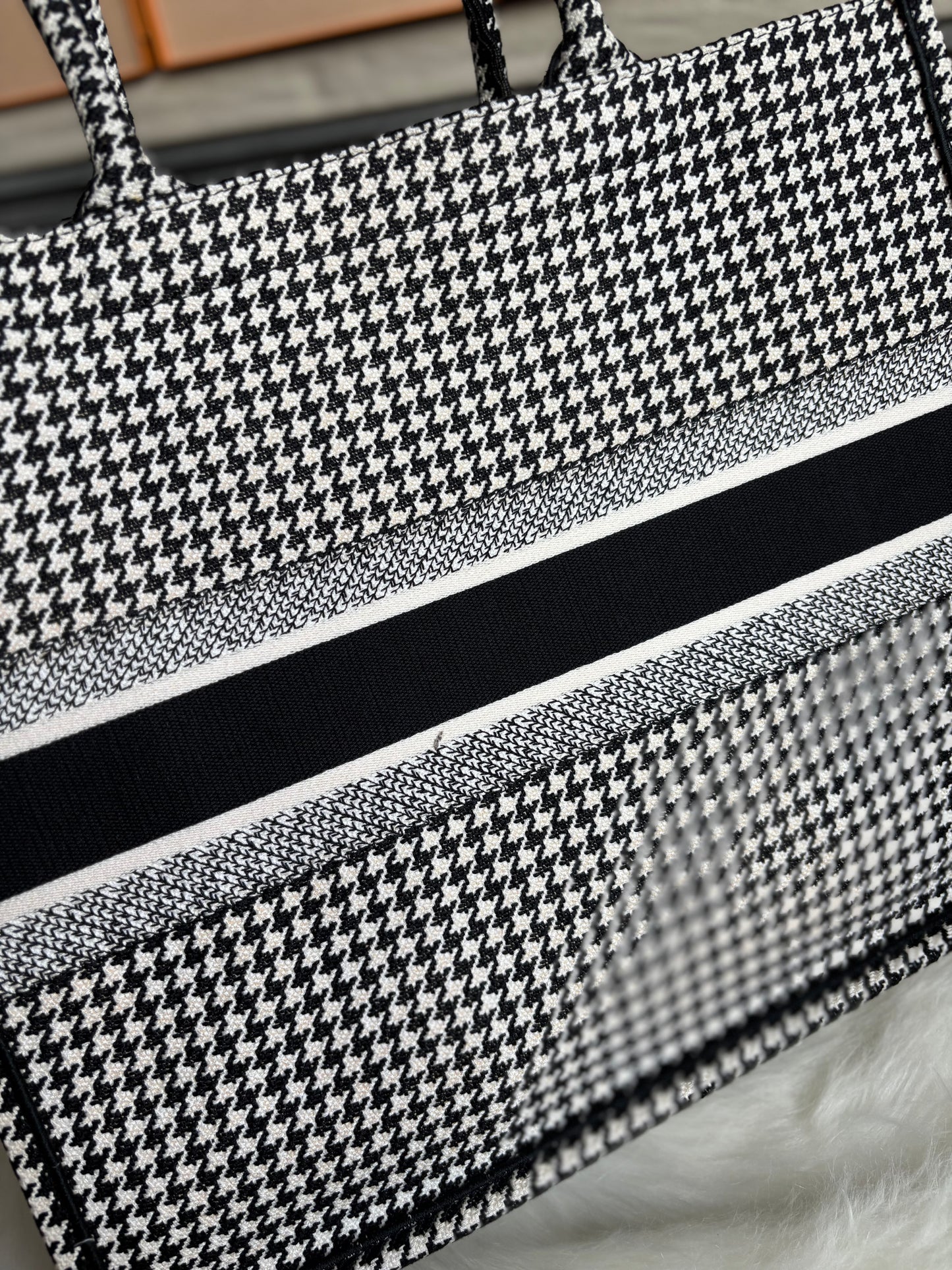 Christian Dior Houndstooth Large Booke Tote