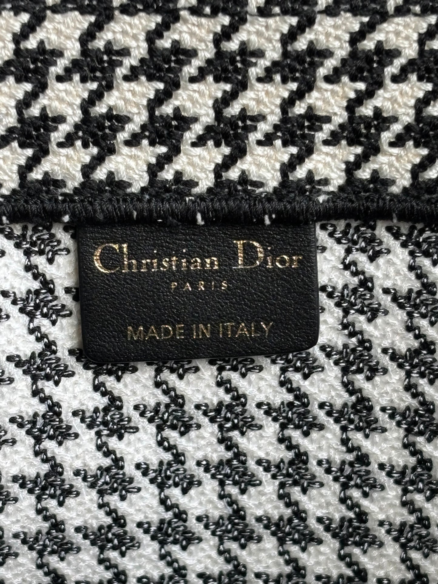 Christian Dior Houndstooth Large Booke Tote
