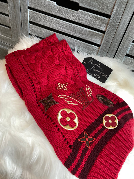 Louis Vuitton 100% Wool Columbia Knit Scarf