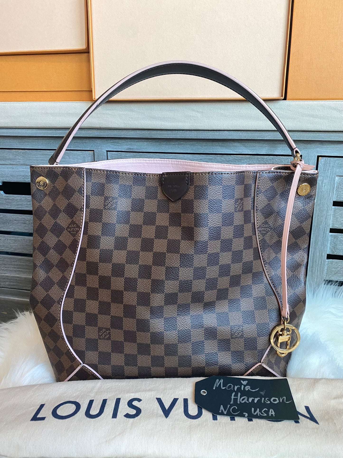 Louis Vuitton Caissa Hobo PM Rose Ballerine