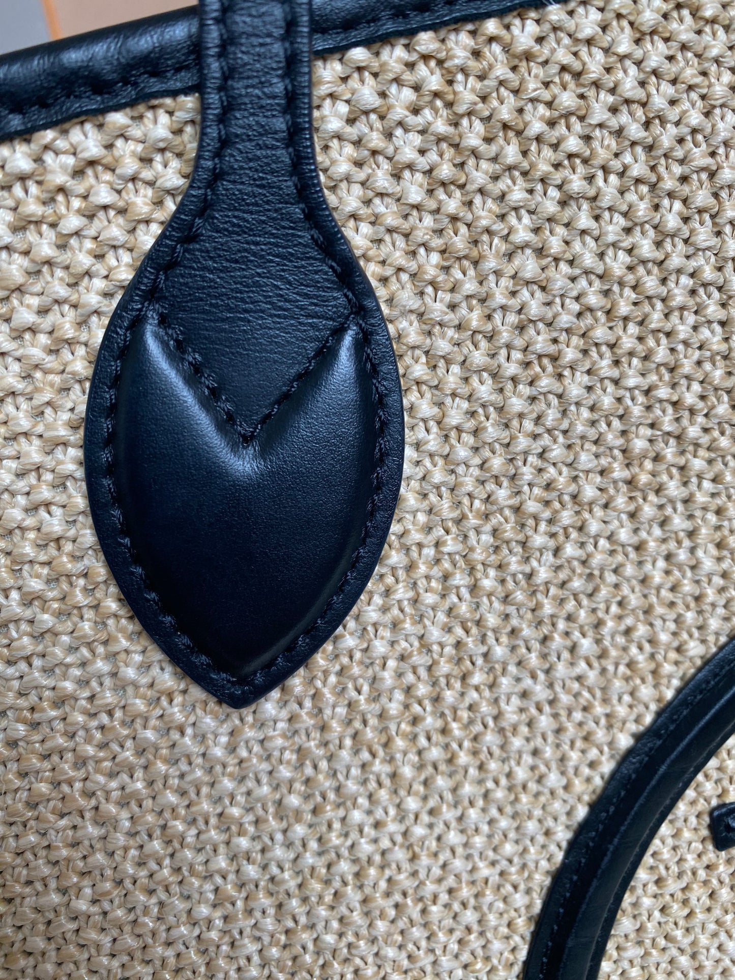 Louis Vuitton Raffia Saint Jacques Tote Noir With Pouch