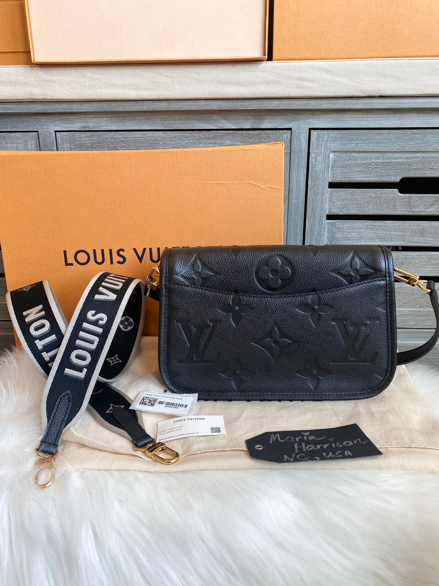 Louis Vuitton Diane Monogram Black Empreinte Leather