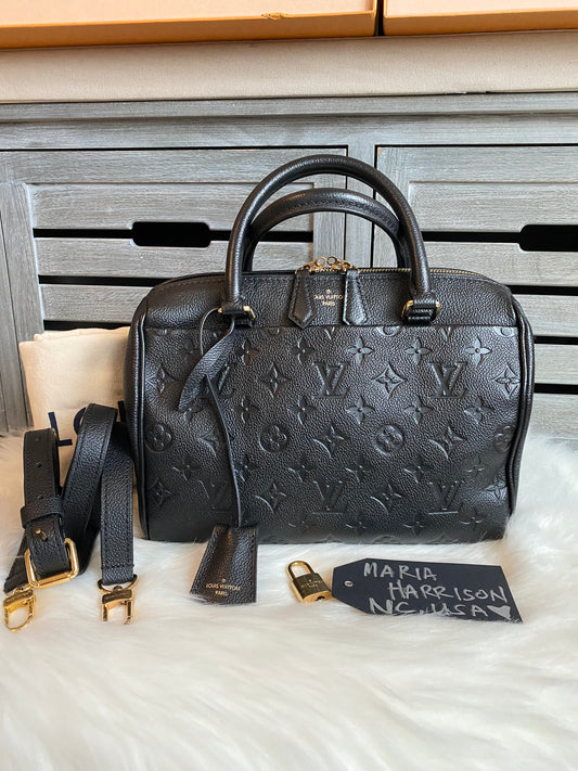 Louis Vuitton Speedy 25 Bandouliere Black Empreinte