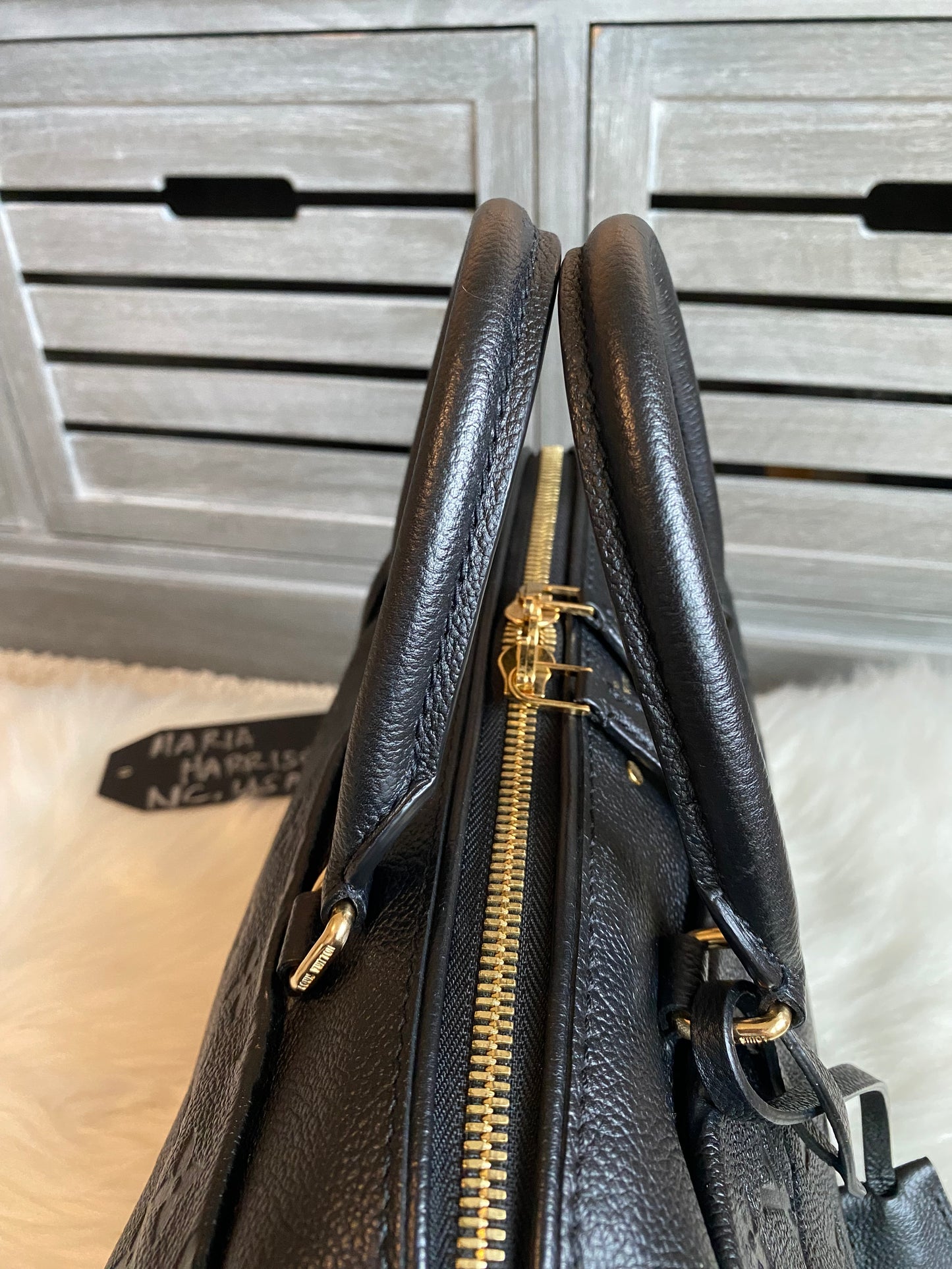 Louis Vuitton Speedy 25 Bandouliere Black Empreinte