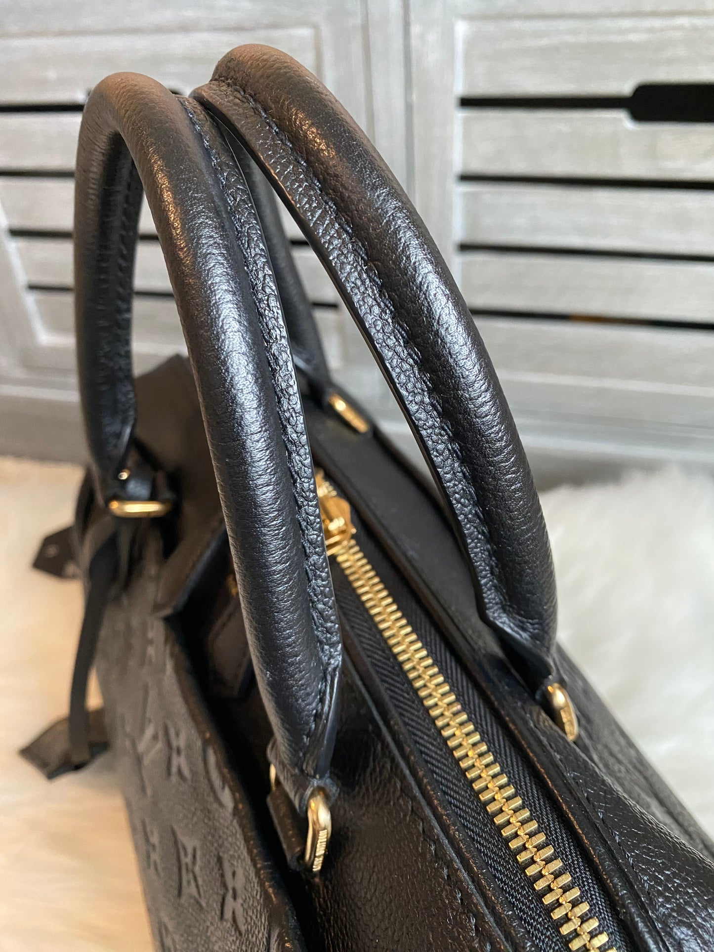Louis Vuitton Speedy 25 Bandouliere Black Empreinte