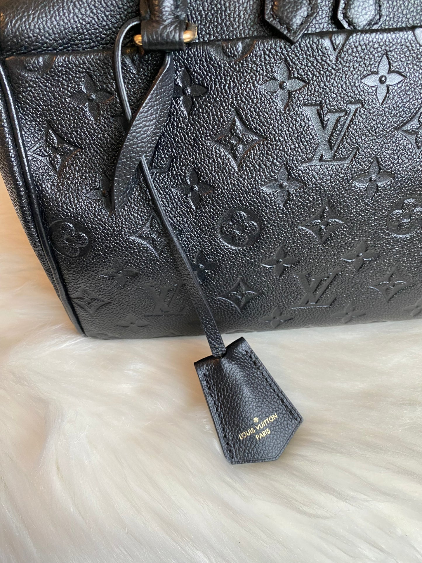 Louis Vuitton Speedy 25 Bandouliere Black Empreinte