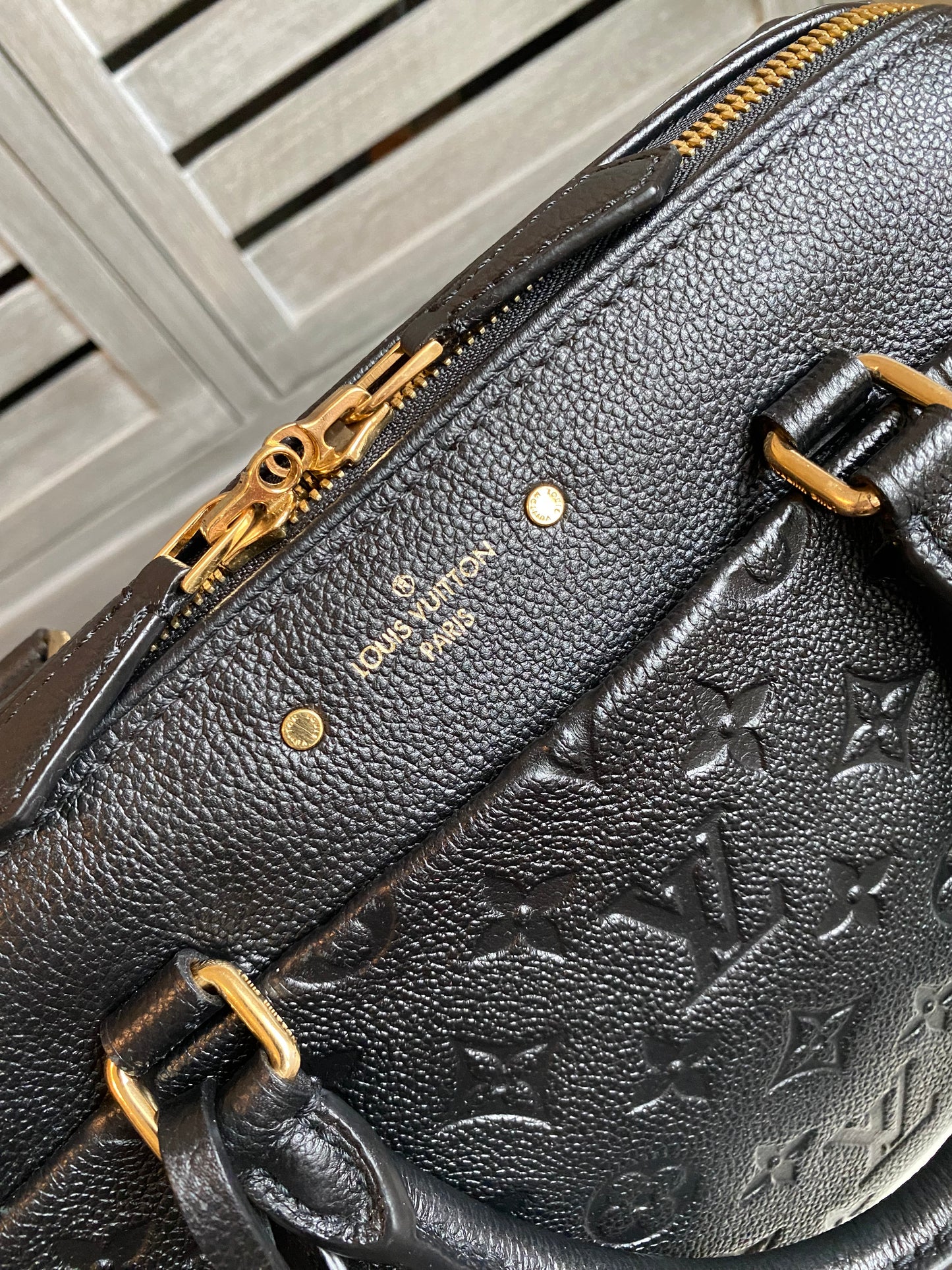 Louis Vuitton Speedy 25 Bandouliere Black Empreinte